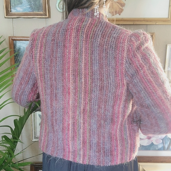 Vintage Wool Blend Cropped Jacket Muted Purple Size Medium - Picture 3 of 5